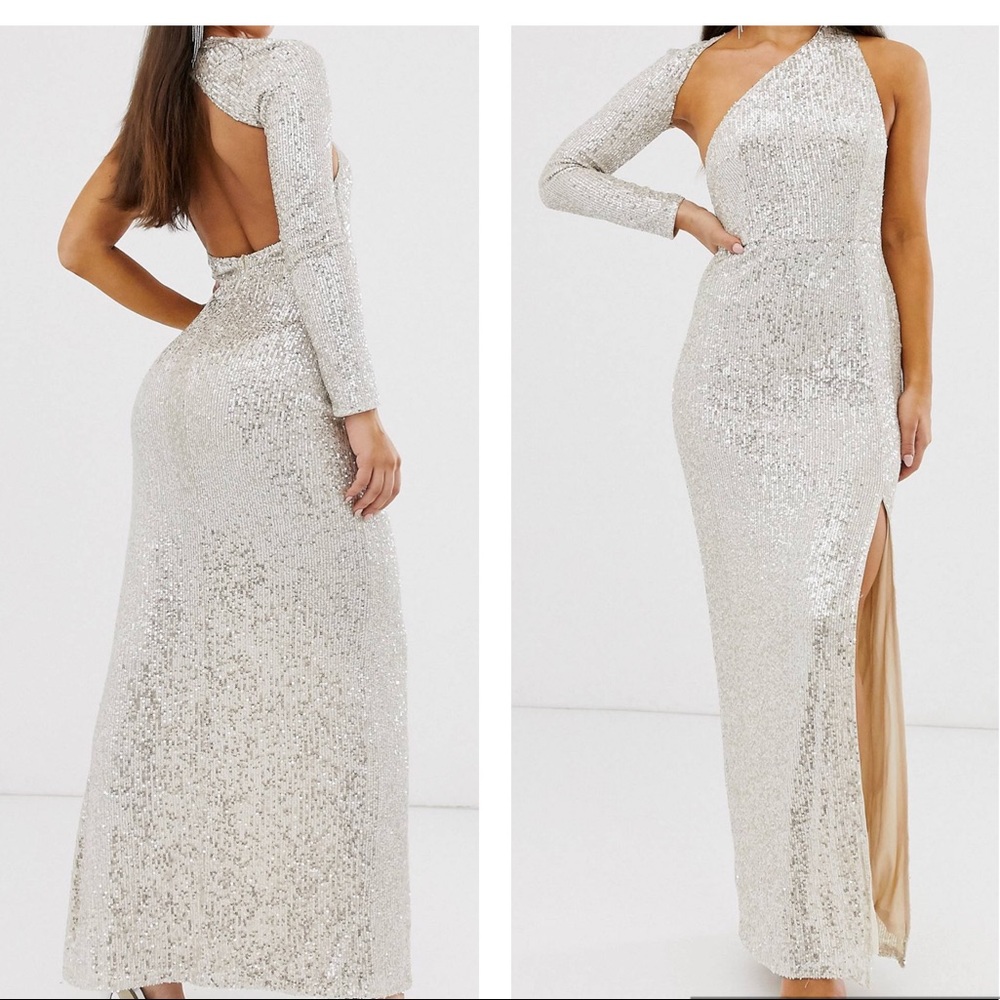 ASOS. Club L London Sequin One Shoulder Maxi Dress